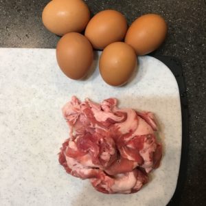 豚こまと卵