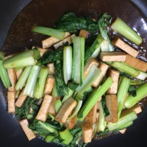 小松菜と厚揚げのポン酢炒め